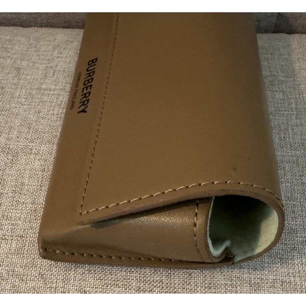 Burberry London England Leather Tan Sunglasses Magnetic Flap Cover Case - Picture 2 of 7